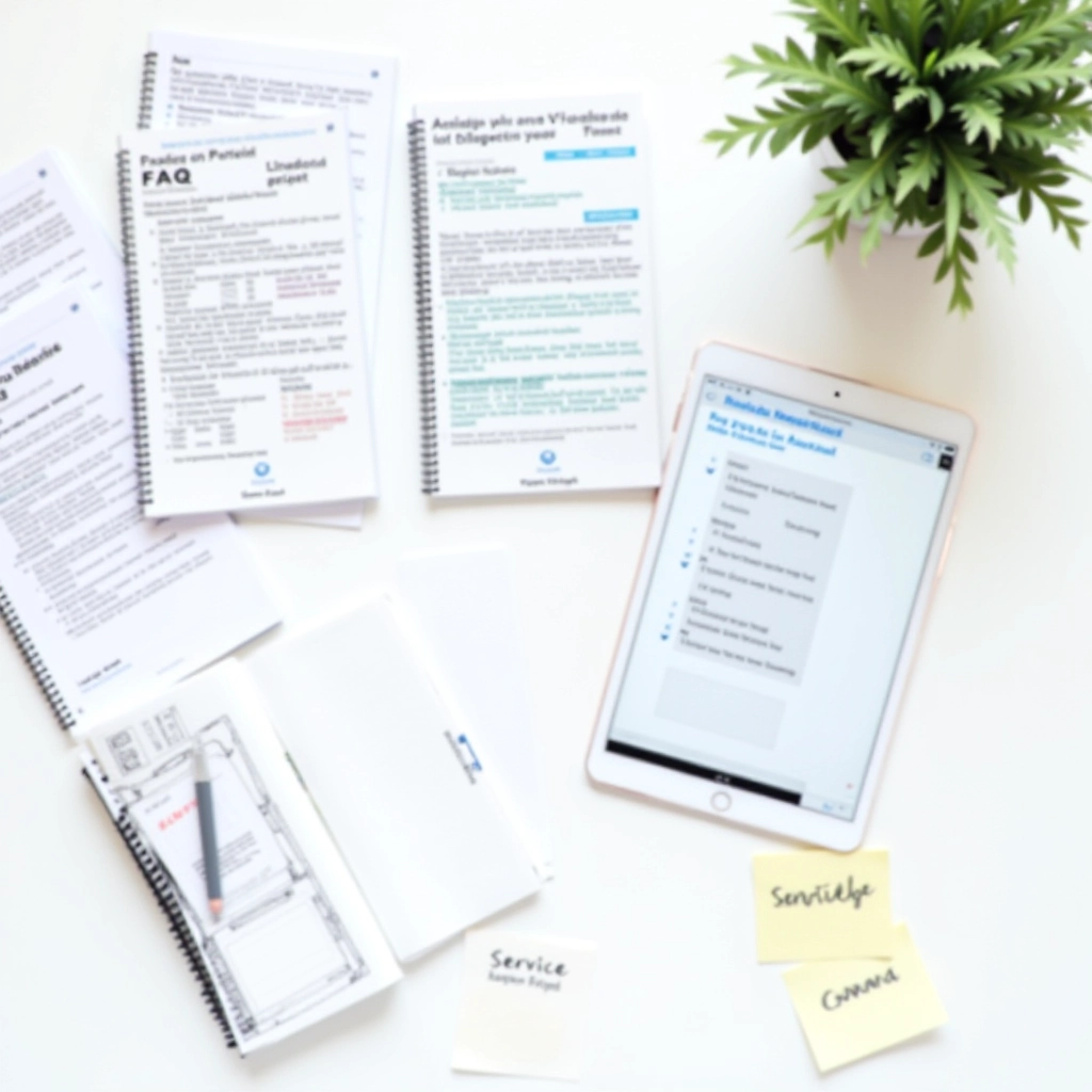 Editorial workspace with research materials, government documents, and verification notes spread across a clean desk